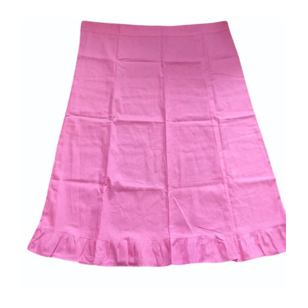Plain Pink Cotton Jhalar Petticoat