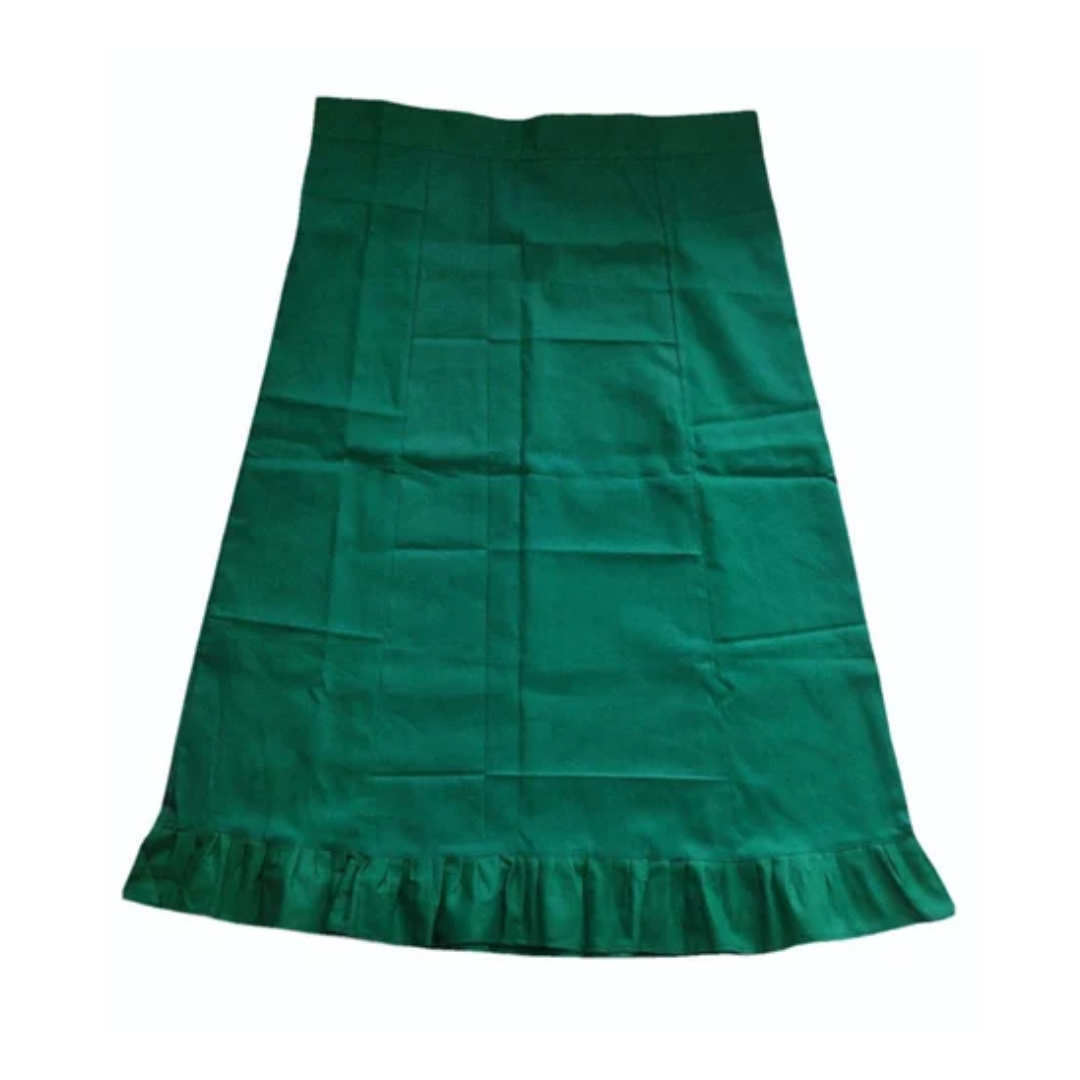 Green Plain Jhalar Cotton Petticoat